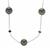 Tahitian Cultured Pearl Necklace with Black Opal in Sterling Silver (11mm)