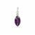 Amethyst Pendant with White Zircon in Sterling Silver 5.75cts