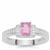  Ilakaka Hot Pink Sapphire Ring with White Zircon in Sterling Silver 0.90ct