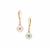 Lehrer Nine Star Cut Sundown Topaz Earrings with White Zircon in 9K Gold 10.25cts