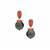 Tahitian Cultured Pearl Earrings with Burmese Jedi Red Spinel in 9K Gold (11mm)