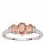 Sakaraha Pink Sapphire Ring with White Zircon in Sterling Silver 1.20cts