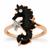 Black Onyx Ring with Diamond in 9K Rose Gold 2cts