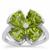 Changbai Peridot Shamrock Ring in Sterling Silver 5.40cts