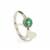 Ethiopian Emerald Ring with White Zircon in Sterling Silver 0.50ct