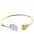 'Liquid Light' Baroque Freshwater Cultured Pearl Gold Tone Sterling Silver Bangle (18 x 14mm)