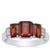 Nampula Garnet Ring with White Zircon in Sterling Silver 2.80cts