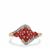 Burmese Red Spinel Ring with White Zircon in 9k Gold 1.25cts