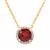 Malagasy Ruby Pendant Necklace with Diamonds in Gold Plated Sterling Silver 3.50cts