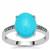 Sleeping Beauty Turquoise Ring with Blue Diamond in Rhodium Flash Sterling Silver 2.70cts