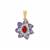 AA Tanzanite, Songea Red Sapphire Pendant with White Zircon in 9K Gold 1.85cts