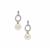 South Sea Cultured Pearl Earrings with White Zircon in 9K Gold (10mm)