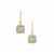 Yellow Diamonds Earrings with White Diamonds in 9K Gold 1cts