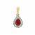 Greenland Ruby Pendant with Canadian Diamond in 9K Gold 0.80ct