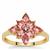 Nigerian Pink Tourmaline Ring with White Zircon in 9K Gold 1.20cts