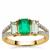 Panjshir Emerald, Aquaiba™ Beryl Ring with Diamonds in 18K Gold 1.75cts