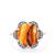 Lion's Paw Shell (13x13mm) Ring with White Topaz in Sterling Silver 