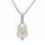 South Sea Cultured Pearl Pendant Necklace with White Zircon in Sterling Silver (8mm)