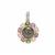 Tahitian Cultured Pearl, Multi-Colour Sapphire Pendant with White Zircon in 9K Gold (12 mm)