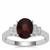 Gooseberry Grossular Garnet Ring with White Zircon in Sterling Silver 2.28cts