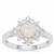 Rose Cut Plush Diamond Sunstone Ring with White Zircon in Sterling Silver 1.30cts