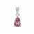 Sakaraha Pink Sapphire Pendant with White Zircon in Sterling Silver 0.90cts 