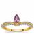 Unheated Purple Sapphire Ring with White Zircon in 9K Gold 0.85ct