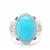 Sleeping Beauty Turquoise, Thai Sapphire Ring with White Zircon in Sterling Silver 8.40cts