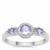 Tanzanite Ring with White Zircon in Sterling Silver 0.95ct