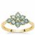 Blue Lagoon Diamonds Ring in 9K Gold 1cts