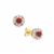 Greenland Ruby Earrings with Canadian Diamonds in 9K Gold 0.60cts