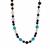 Kaori Freshwater Cultured Pearl, Black Onyx, Rainbow Moonstone and Amazonite Necklace in Gold Tone Sterling Silver