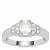 Itinga Petalite Ring with White Zircon in Sterling Silver 0.80ct