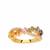 Tunduru Multi-Colour Sapphire Ring with White Zircon in Vermeil 2cts