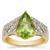 Suppatt Peridot Ring with Diamonds in 18K Gold 2.35cts