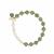 Type A Burmese Jadeite Bracelet with Cultured Pearl in Gold Tone Sterling Silver
