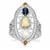 Kaori cultured pearl Ring with Multi Gemstone in Sterling Silver (5mm)