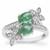 Idar Elbaite Tourmaline Ring with White Zircon in Sterling Silver 2.10cts