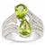 Jilin Peridot Ring with White Topaz in Sterling Silver 3.30cts