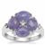 Rose Cut Tanzanite Ring with White Zircon in Sterling Silver 3.74cts
