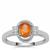 Mandarin Garnet Ring with White Zircon in Sterling Silver 1.05cts