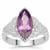 Bahia Amethyst Ring with White Zircon in Sterling Silver 3cts