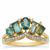 Grandidierite Ring with Diamond in 18k Gold 1.50cts