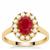 Burmese Ruby Ring with Kaori Cultured Seed Pearl in 9K Gold