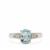 Aquamarine Ring with White Zircon in Platinum Plated Sterling Silver 1.60cts