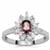 Mahenge Purple Spinel Ring with White Zircon in Sterling Silver 1.50cts