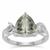 Prasiolite Ring with White Zircon in Sterling Silver 3.63cts