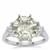  Mirror of Paradise Cut Prasiolite Ring with White Zircon in Sterling Silver 5.20cts