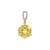 Wobito Snowflake Cut Green Gold Quartz Pendant with White Zircon in 9K Gold 4.35cts