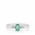 Zambian Emerald Ring with White Zircon in Sterling Silver 0.45ct